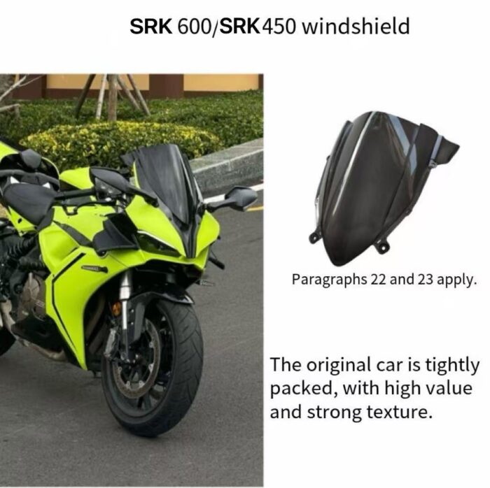 QJMOTO SRK600/SKR450 Racing Windshield - Image 2