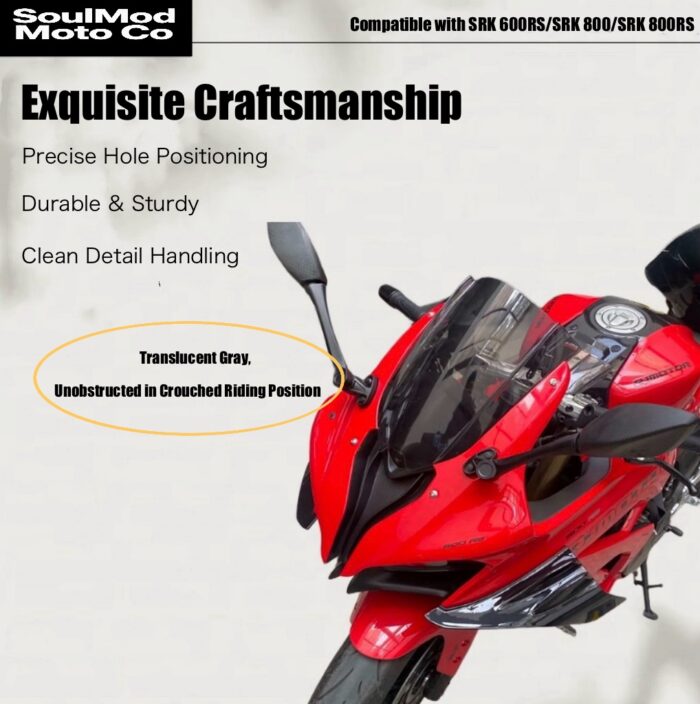 QJMOTO SRK600RS/SKR800/800RS Racing Windshield - Image 9