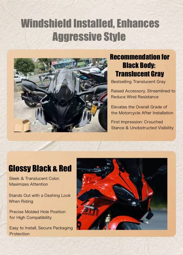 QJMOTO SRK600RS/SKR800/800RS Racing Windshield - Image 12