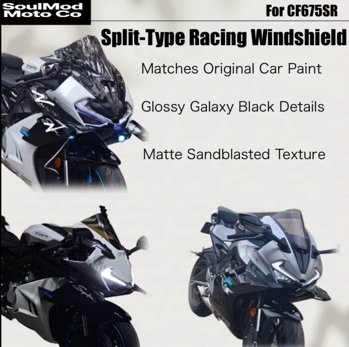 For CFMOTO 675SR Racing Windshield, Heightened New Track Flow Guide Accessory, Soulmodmoto Windshield - Image 6