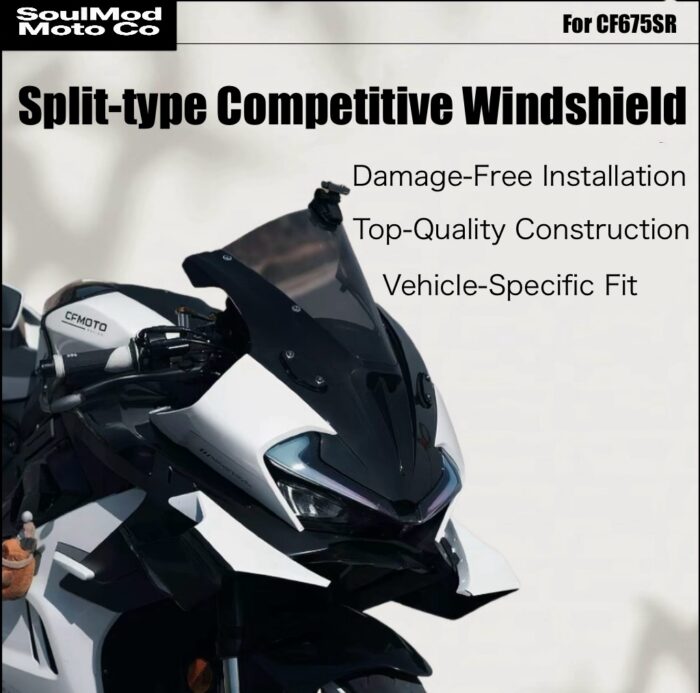 For CFMOTO 675SR Racing Windshield, Heightened New Track Flow Guide Accessory, Soulmodmoto Windshield - Image 4