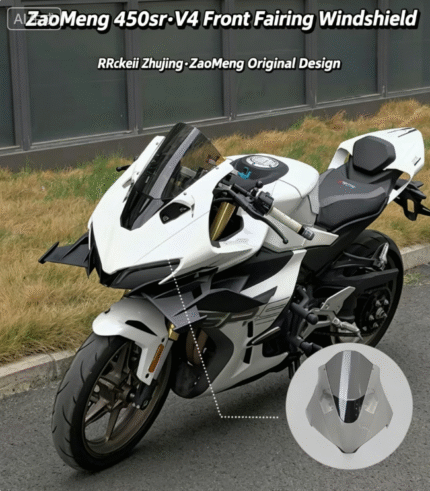 V4 Style Dream Mod Upper Fairing Windscreen Kit for CFMOTO 450SR / 450SRS - Aerodynamic Racing Front Headlight Cowl, Sport Winds
