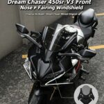 V3 Style Dream Mod Upper Fairing Windscreen Kit for CFMOTO 450SR / 450SRS - Aerodynamic Racing Front Headlight Cowl, Sport Winds