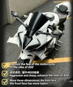 V3 Style Dream Mod Upper Fairing Windscreen Kit for CFMOTO 450SR / 450SRS - Aerodynamic Racing Front Headlight Cowl, Sport Winds - Image 5