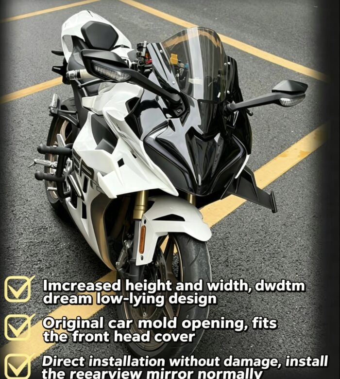 V3 Style Dream Mod Upper Fairing Windscreen Kit for CFMOTO 450SR / 450SRS - Aerodynamic Racing Front Headlight Cowl, Sport Winds - Image 4