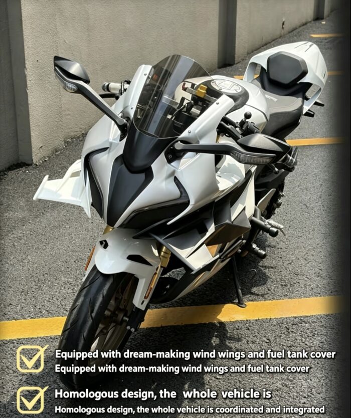 V3 Style Dream Mod Upper Fairing Windscreen Kit for CFMOTO 450SR / 450SRS - Aerodynamic Racing Front Headlight Cowl, Sport Winds - Image 3