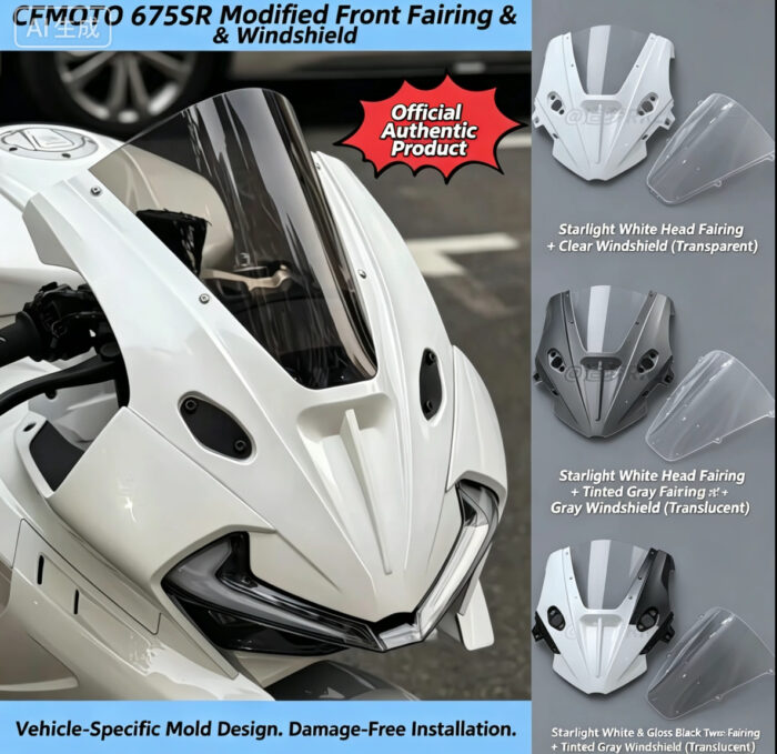 For CFMOTO 675SR Racing Windshield, Heightened New Track Flow Guide Accessory, Soulmodmoto Windshield - Image 2