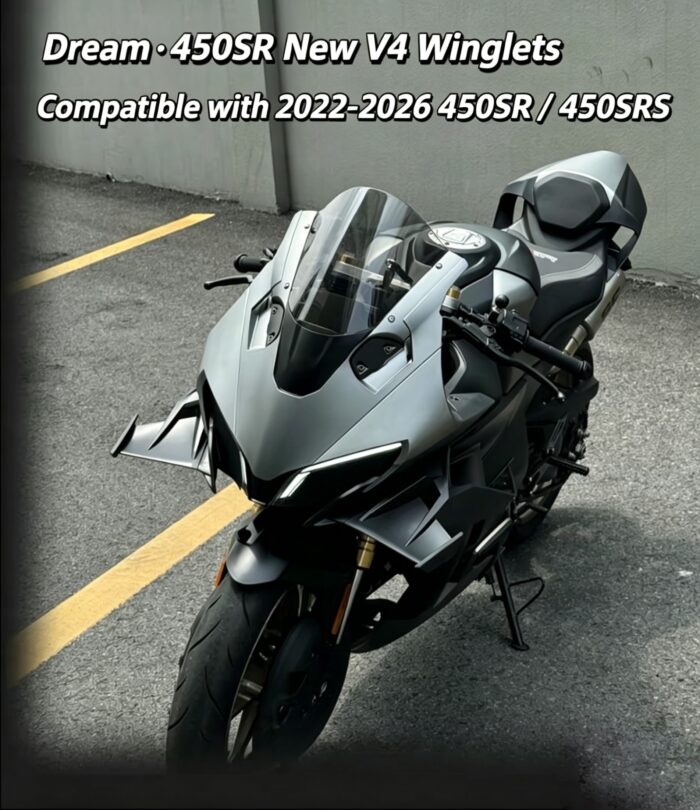 V4 Style Winglets, Racing Deflectors for CFMOTO 450SR / 450SRS | Aggressive Aerodynamic Side Fairing Mod Parts - Image 2